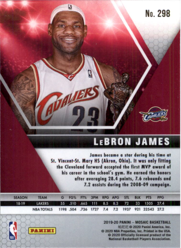 2019-20 Panini Mosaic Basketball Card Pick (Base) 101-300 - Picture 393 of 395