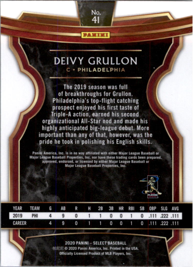 2020 Select #41 Deivy Grullon RC back image