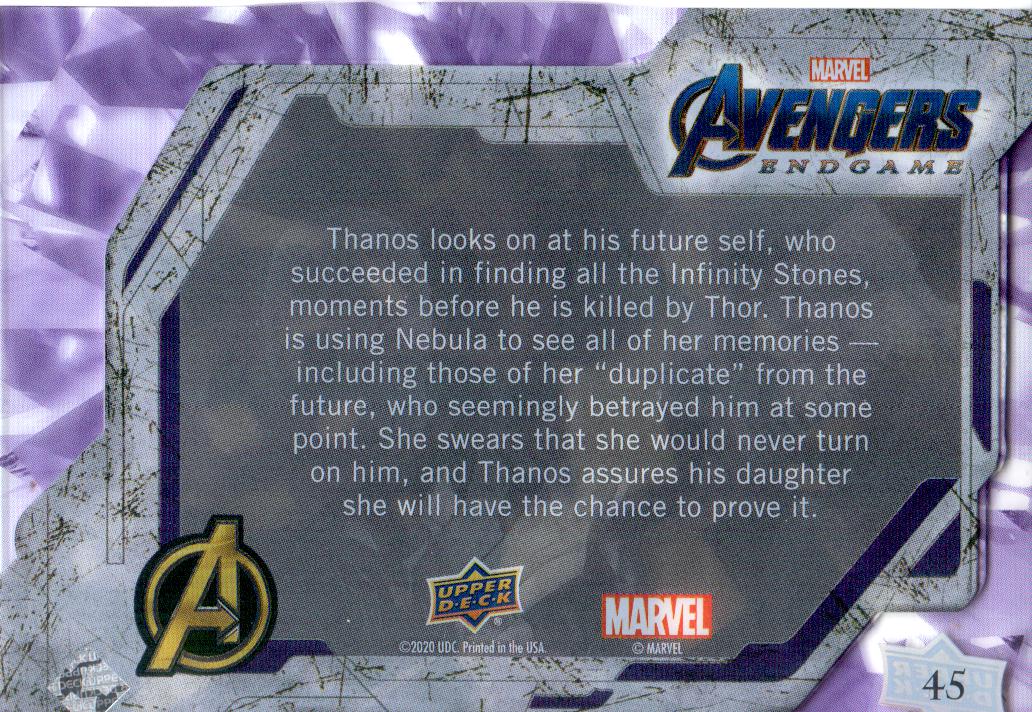 2020 Upper Deck Avengers Endgame and Captain Marvel #45 Thanos Looks on ...