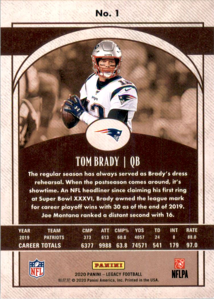 2020 Panini Legacy #1 Tom Brady
