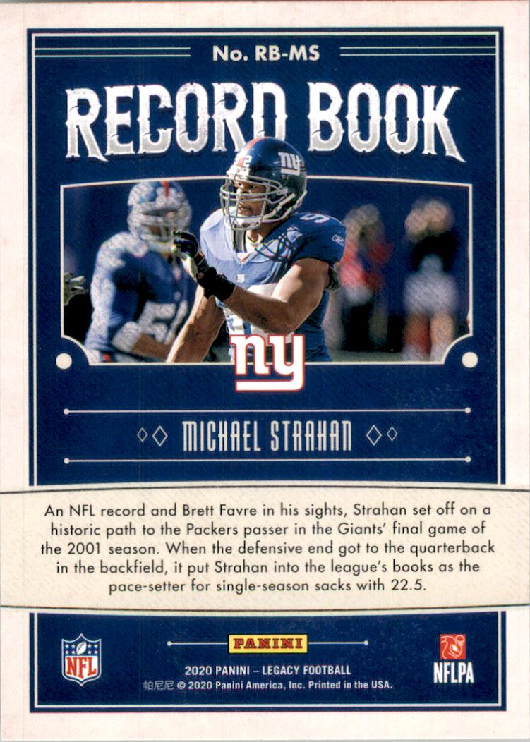 2020 Panini Legacy Record Book #22 Michael Strahan