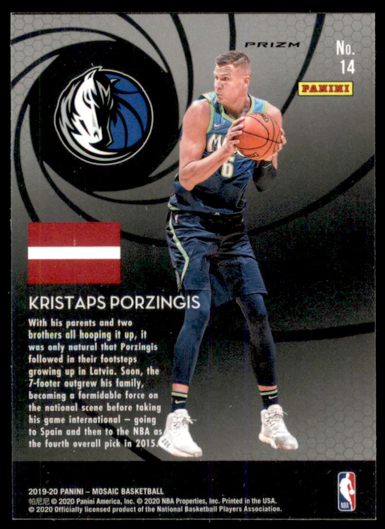 2019-20 Panini Mosaic International Men of Mastery Mosaic #14 Kristaps Porzingis