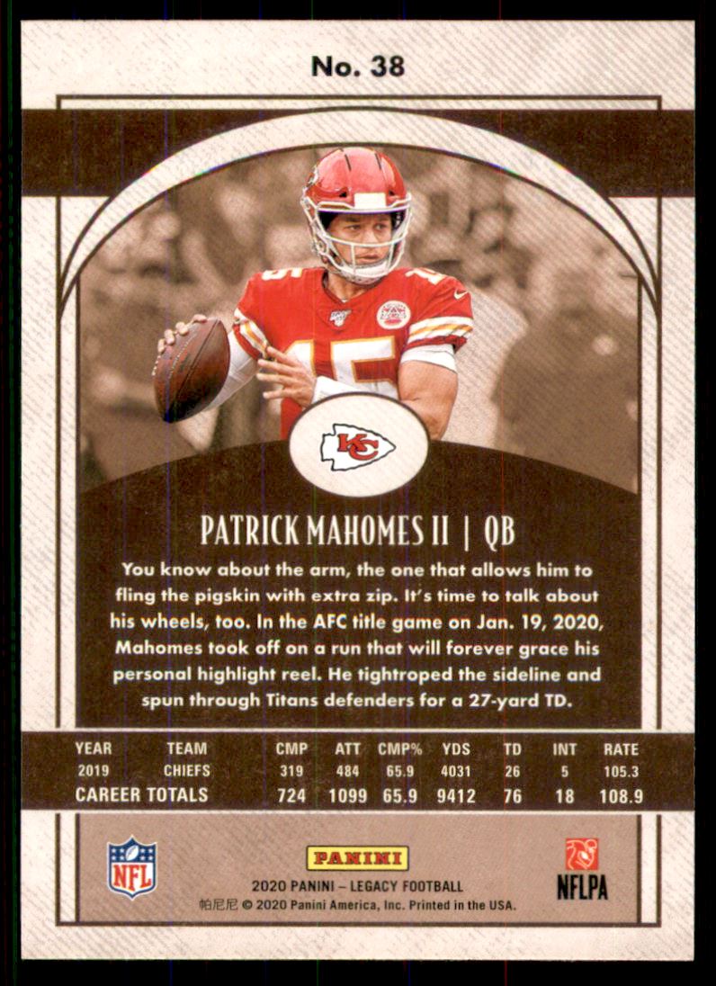2020 Panini Legacy #38 Patrick Mahomes II