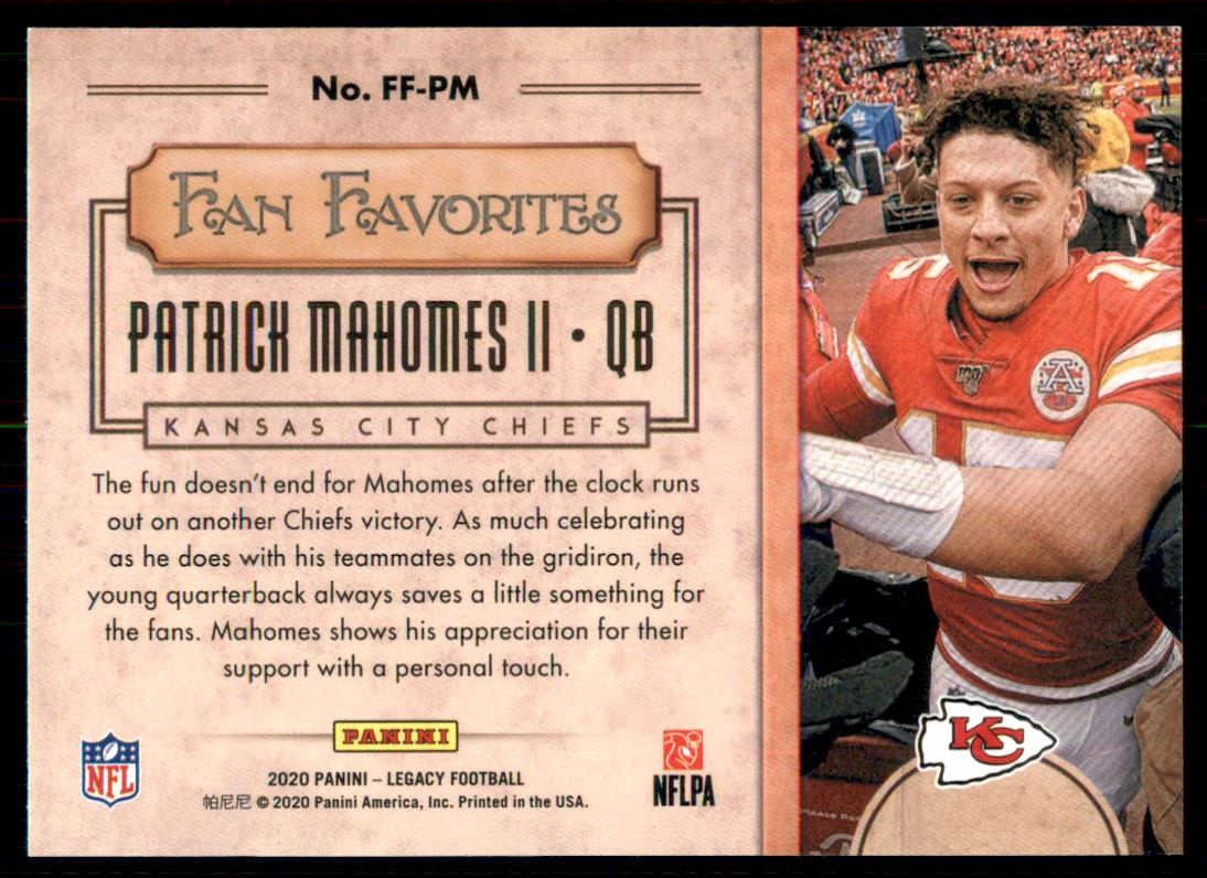 2020 Panini Legacy Fan Favorites #4 Patrick Mahomes II