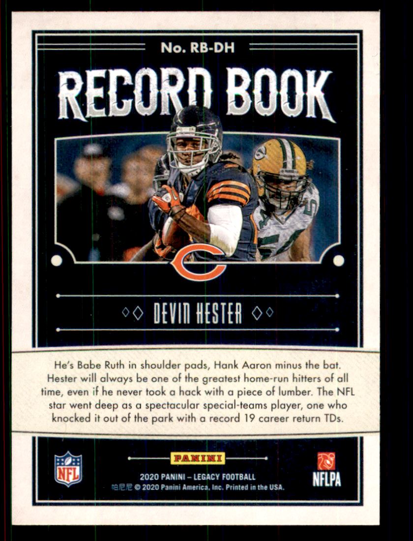 2020 Panini Legacy Record Book #18 Devin Hester
