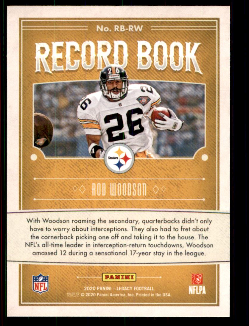2020 Panini Legacy Record Book #20 Rod Woodson