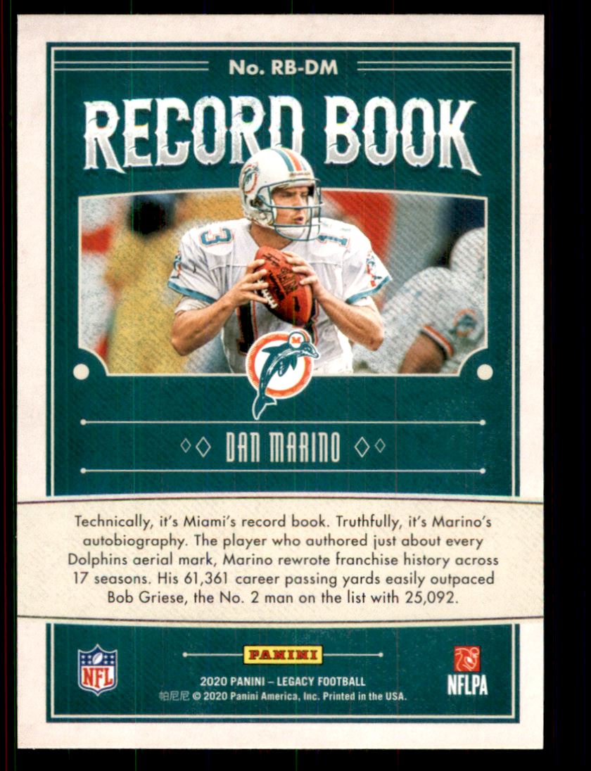2020 Panini Legacy Record Book #25 Dan Marino
