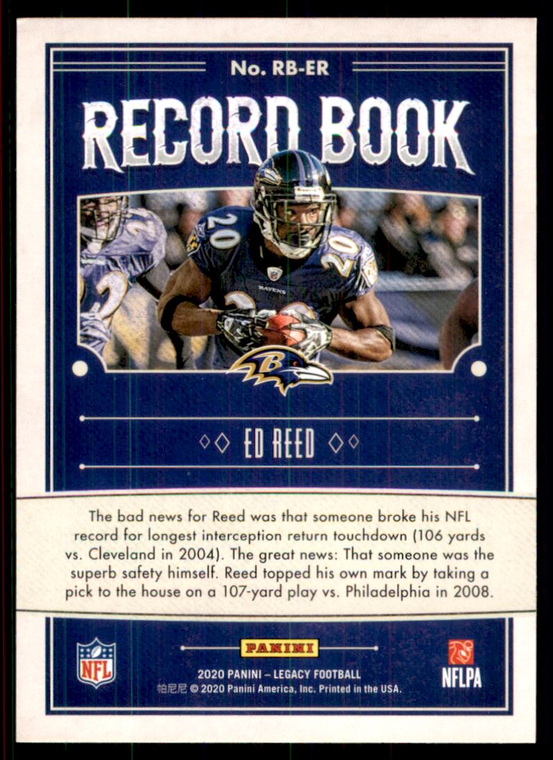 2020 Panini Legacy Record Book #28 Ed Reed