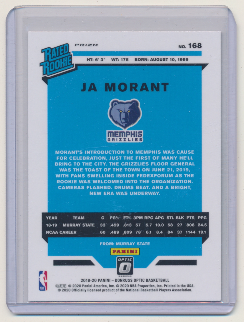 Ja morant rookie Purple shock hot optic