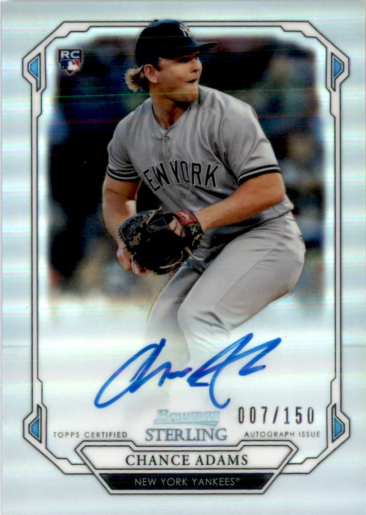 2019 Bowman Sterling Rookie Autographs Refractors #BSRACA Chance Adams