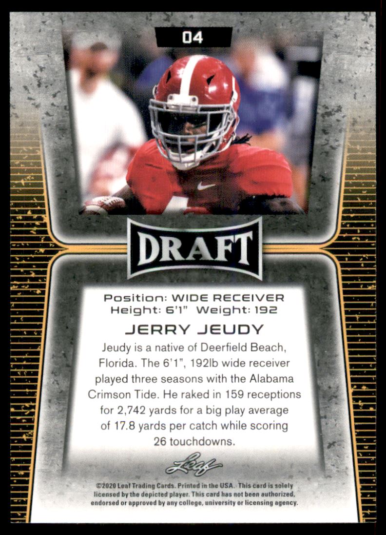 2020 Leaf Draft Gold #4 Jerry Jeudy back image