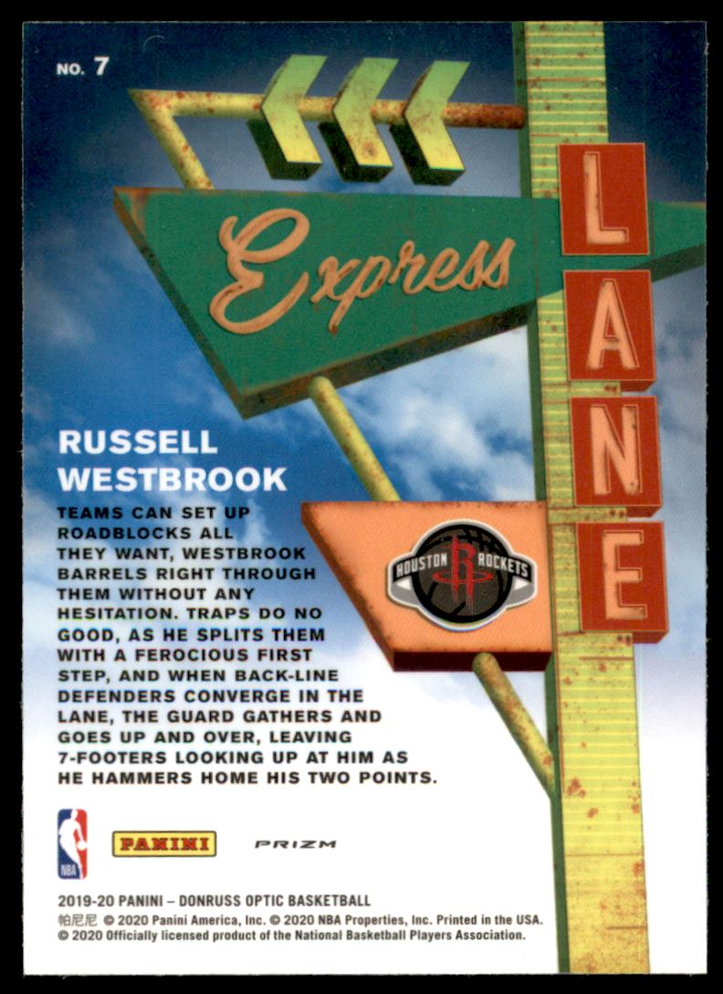 2019-20 Donruss Optic Express Lane Purple #7 Russell Westbrook