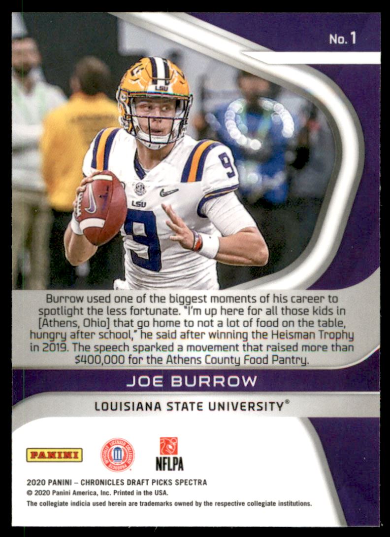 2020 Panini Spectra Draft Picks #1 Joe Burrow