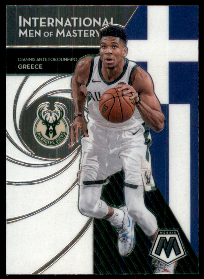 2019-20 Panini Mosaic International Men of Mastery #17 Giannis Antetokounmpo