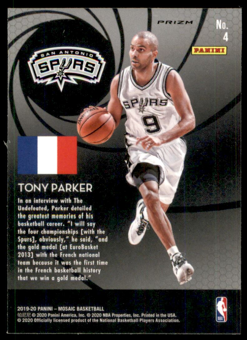2019-20 Panini Mosaic International Men of Mastery Mosaic #4 Tony Parker