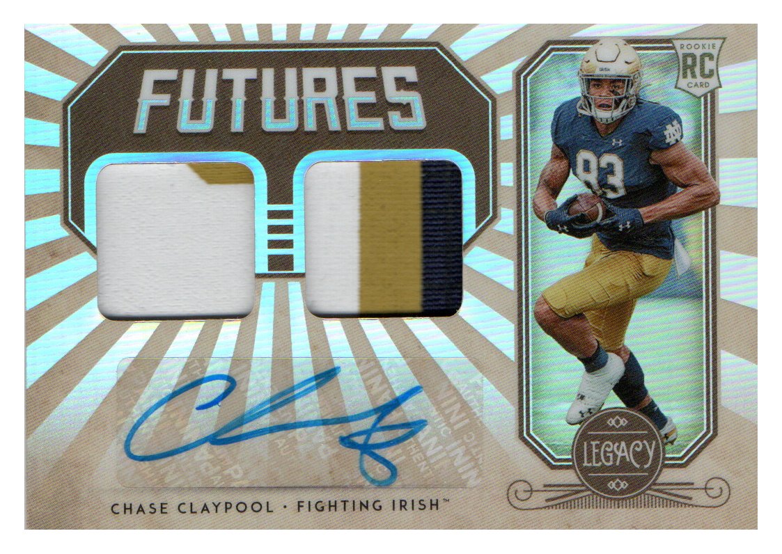 2020 XR CHASE CLAYPOOL #RSA-CC Rookie Swatch Patch Auto RPA White /15 Bears