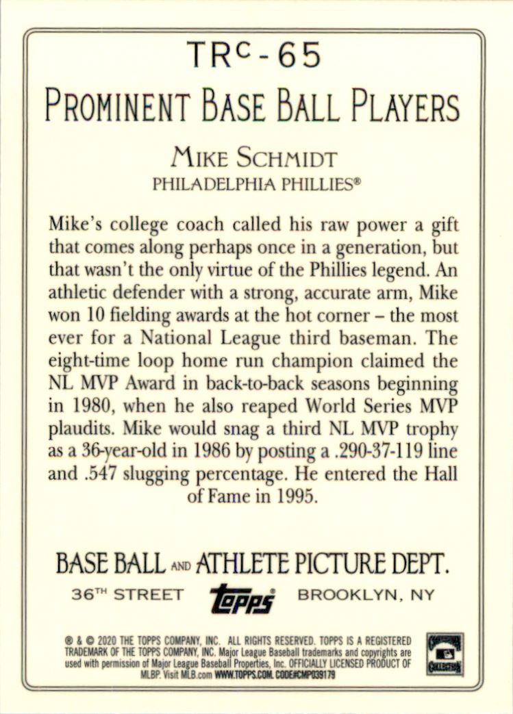 2020 Topps Turkey Red '20 Chrome Series 2 #TRC65 Mike Schmidt