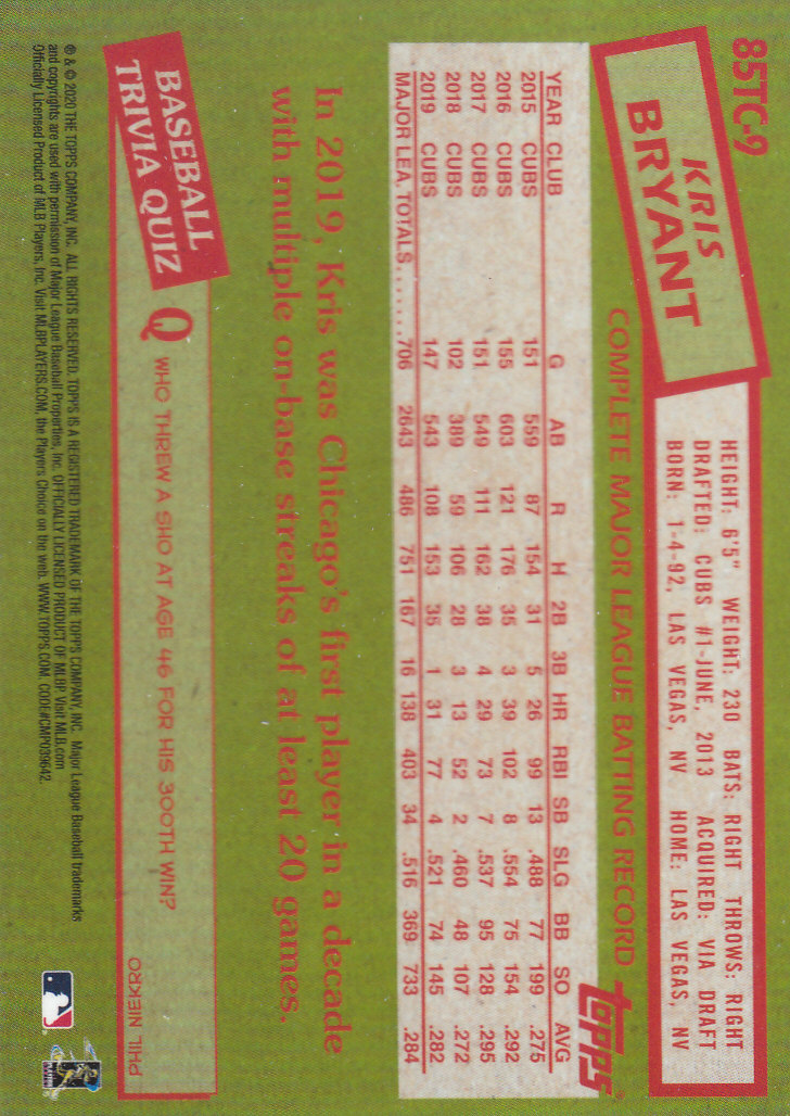 2020 Topps Chrome Baseball "'85 Topps" Insert and Parallel Cards - Picture 7 of 35