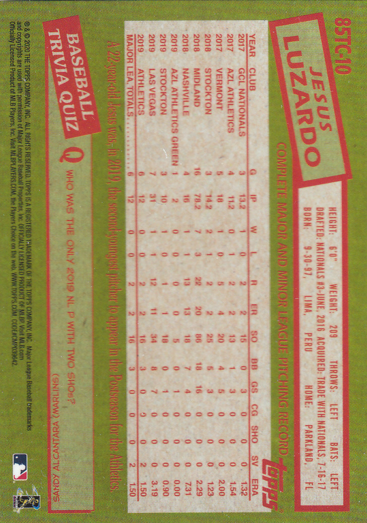 2020 Topps Chrome Baseball "'85 Topps" Insert and Parallel Cards - Picture 9 of 35