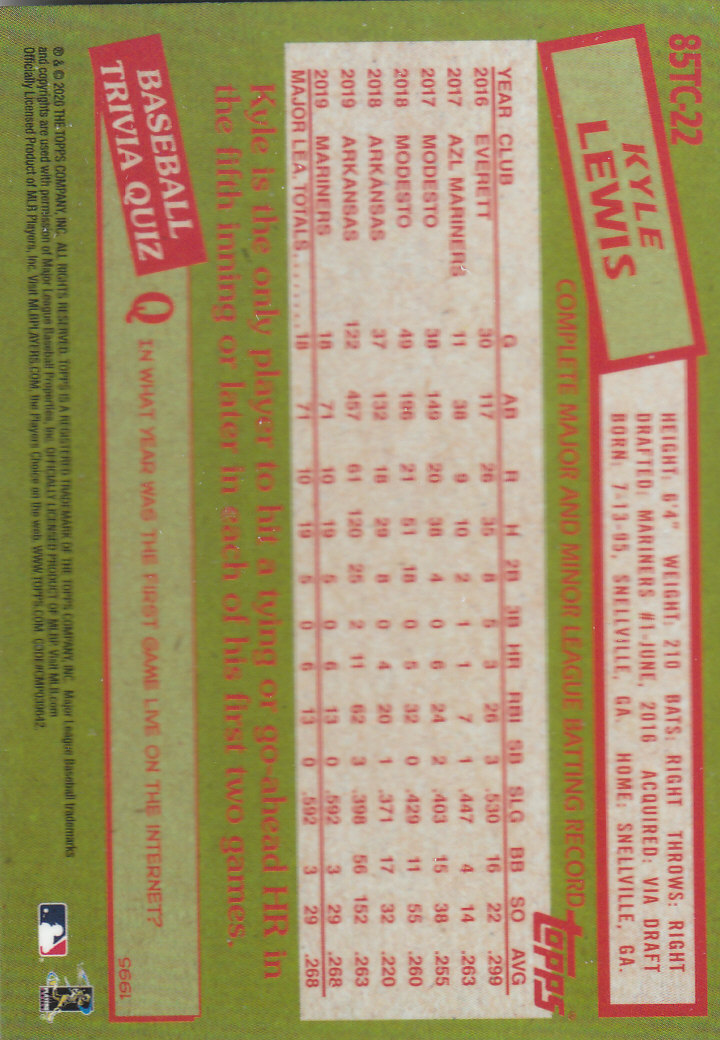 2020 Topps Chrome Baseball "'85 Topps" Insert and Parallel Cards - Picture 27 of 35