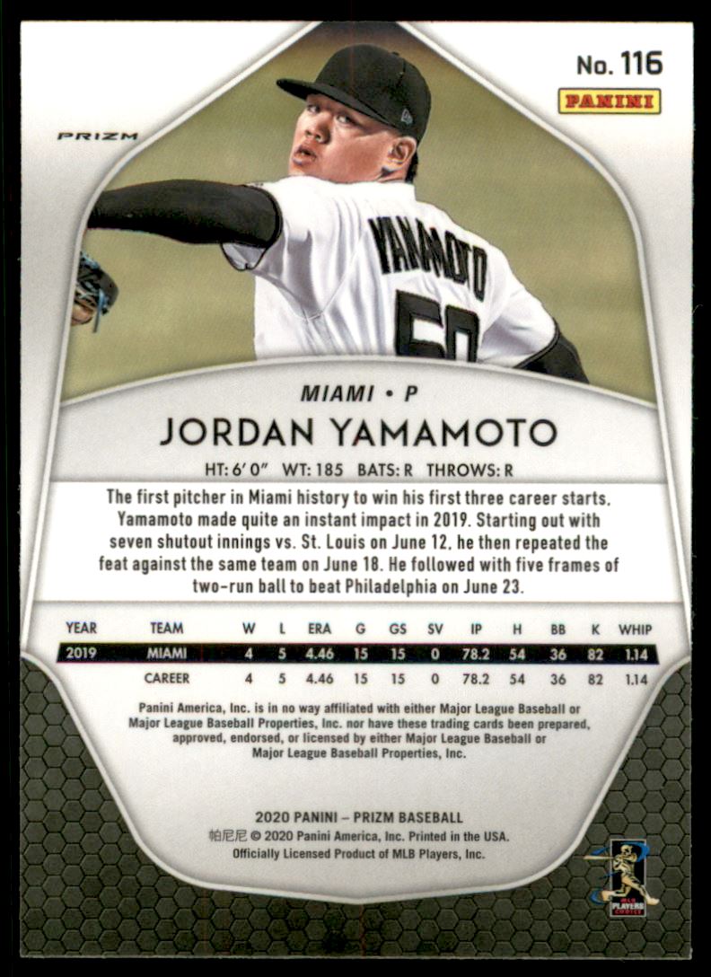 2020 Panini Prizm Prizms Red #116 Jordan Yamamoto