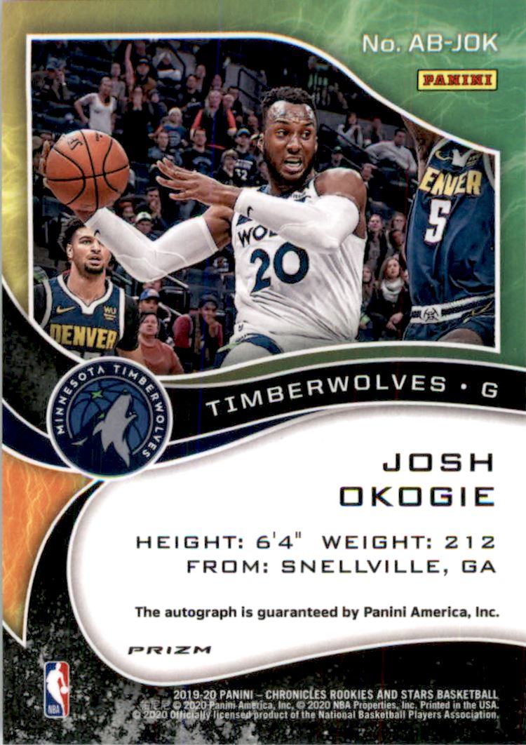 2019-20 Panini Chronicles Airborne Signatures Red #32 Josh Okogie