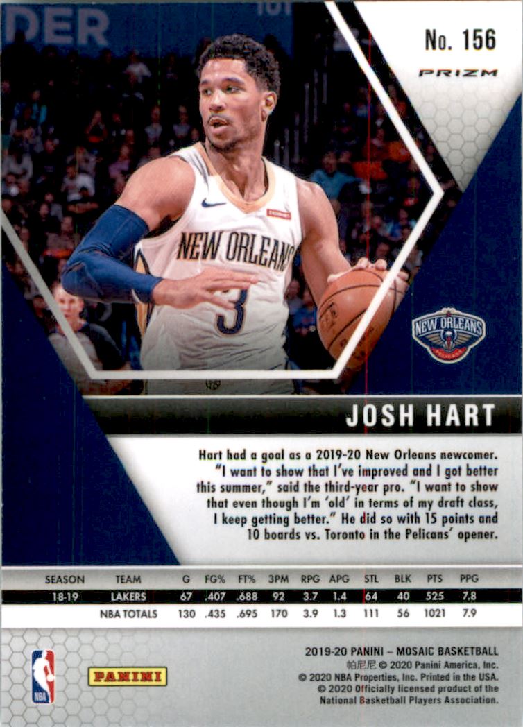 2019-20 Panini Mosaic Mosaic Fast Break Silver #156 Josh Hart