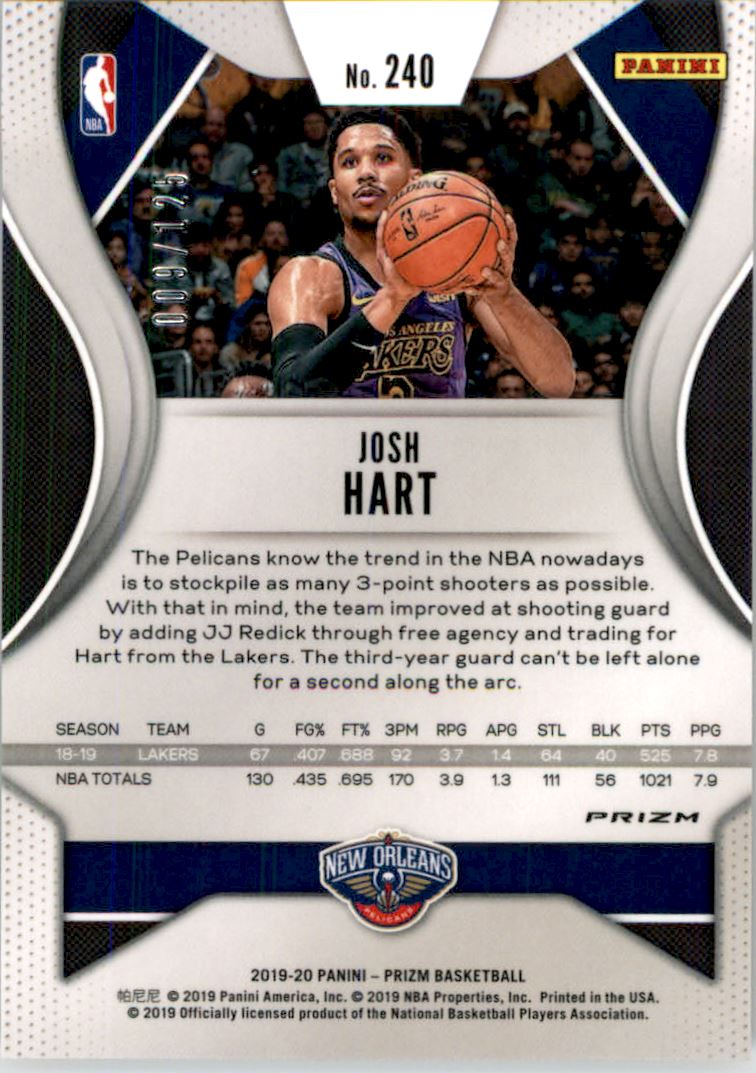 2019-20 Panini Prizm Prizms Fast Break Red #240 Josh Hart