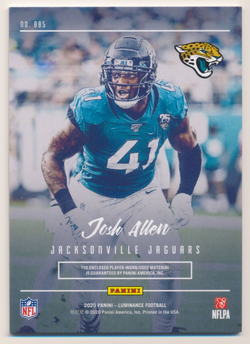 2020 Panini Luminance Bright Beginnings Jerseys #BB5 Josh Allen