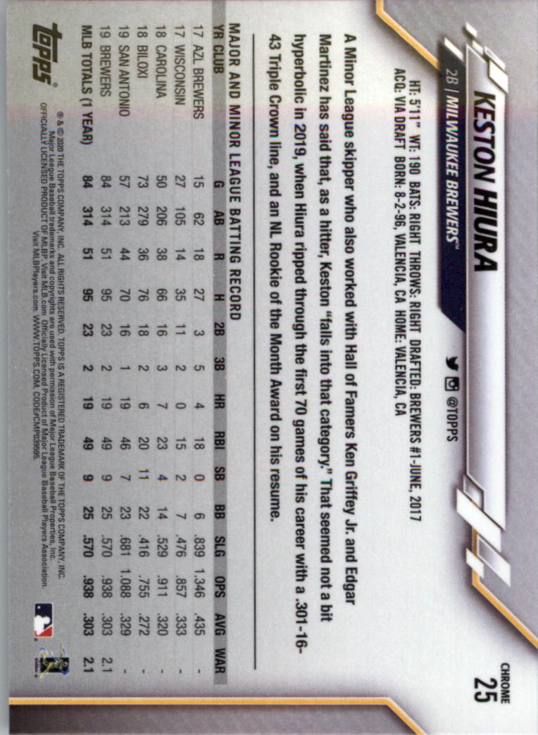 2020 Topps Chrome Baseball Card Pick - Picture 44 of 352