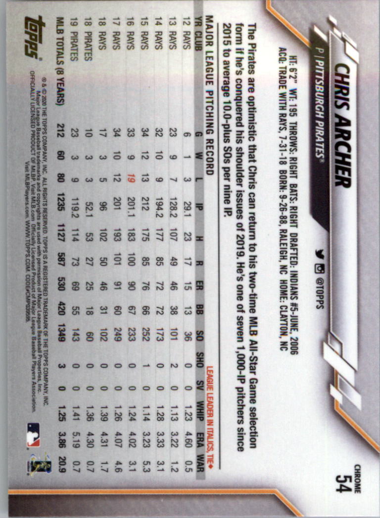2020 Topps Chrome Baseball Card Pick - Picture 96 of 352