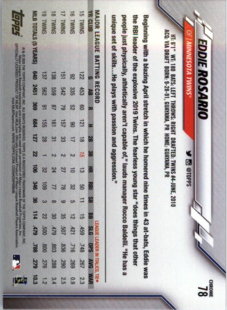 2020 Topps Chrome Baseball Card Pick - Picture 139 of 352