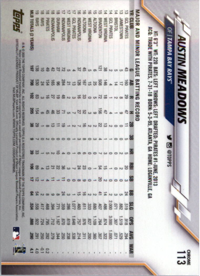 2020 Topps Chrome Baseball Card Pick - Picture 200 of 352