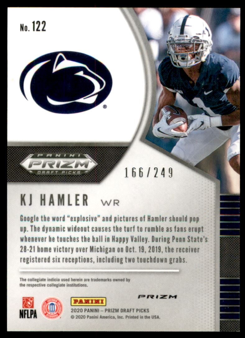 2020 Panini Prizm Draft Picks Prizms Green and Yellow #122 K.J. Hamler