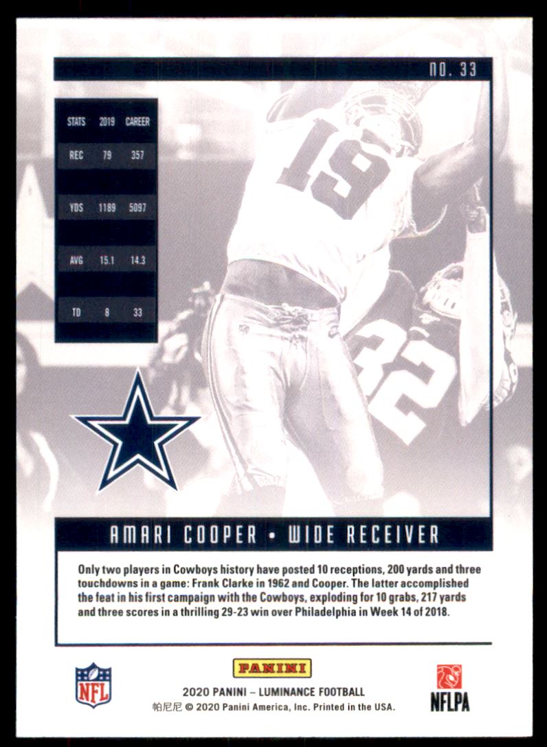 2020 Panini Luminance #33 Amari Cooper