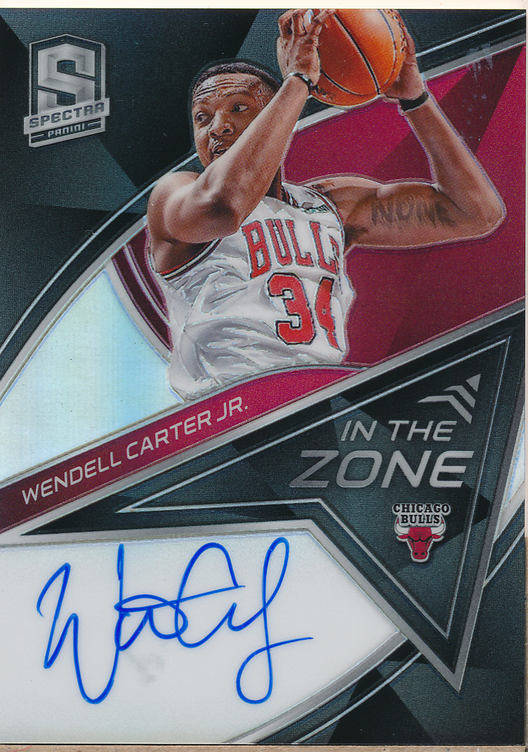 2019-20 Panini Spectra In The Zone Autographs #17 Wendell Carter Jr./99