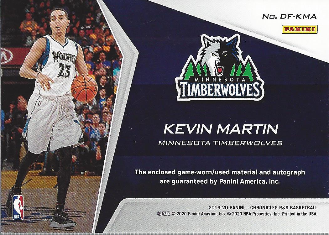 2019-20 Panini Chronicles Dress for Success Jersey Autographs #13 Kevin Martin back image
