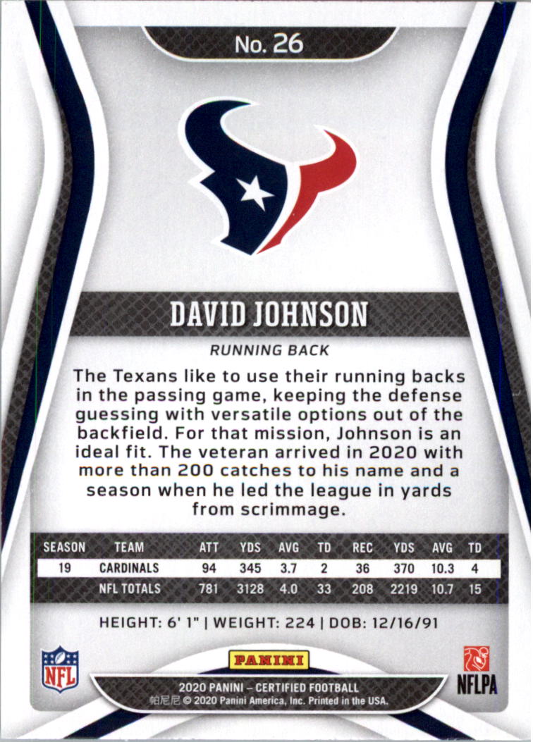 2020 Certified Football Card Pick (Base)