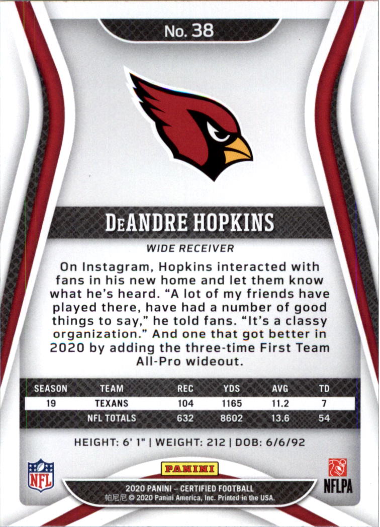 2020 Certified Football Card Pick (Base)