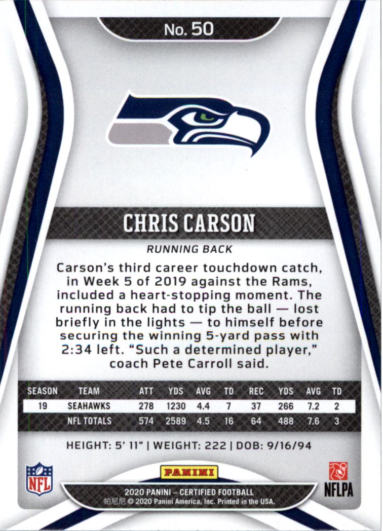 2020 Certified Football Card Pick (Base)