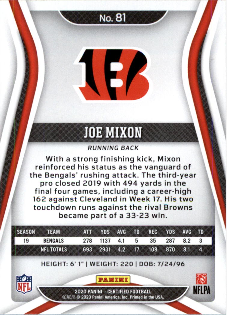 2020 Certified Football Card Pick (Base)