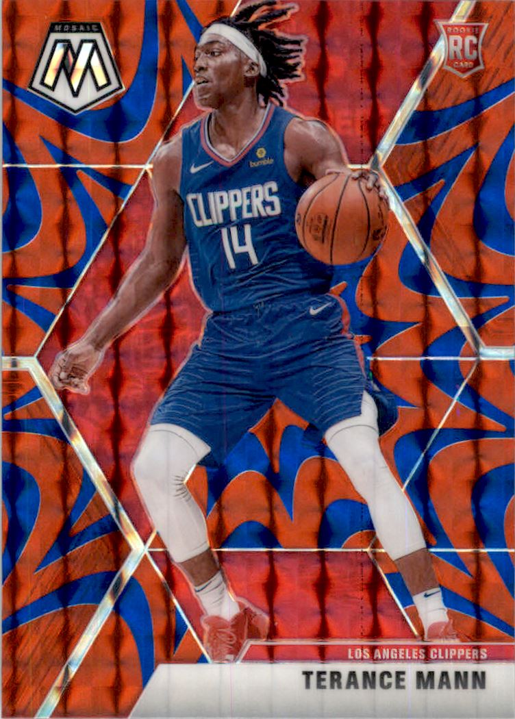 2019-20 Panini Mosaic Mosaic Blue Reactive #246 Terance Mann on