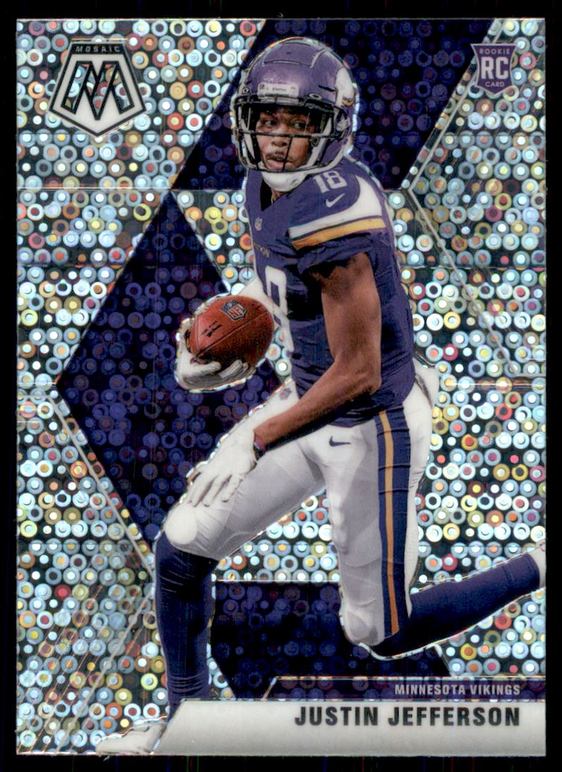 JUSTIN JEFFERSON SIGNED 2020 PANINI MOSAIC ROOKIE CARD MINNESOTA VIKINGS  BECKETT