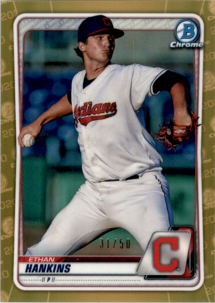 2020 Bowman Chrome Prospects Gold Refractors #BCP44 Ethan Hankins