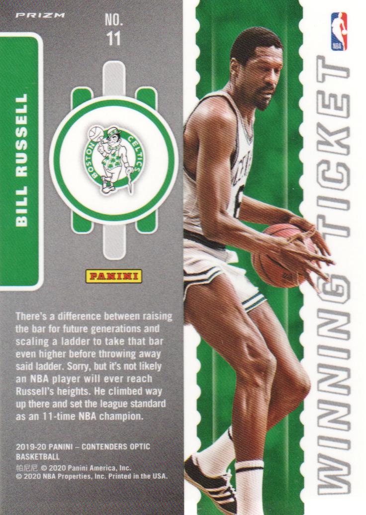 2019-20 Panini Contenders Optic Winning Tickets #11 Bill Russell back image