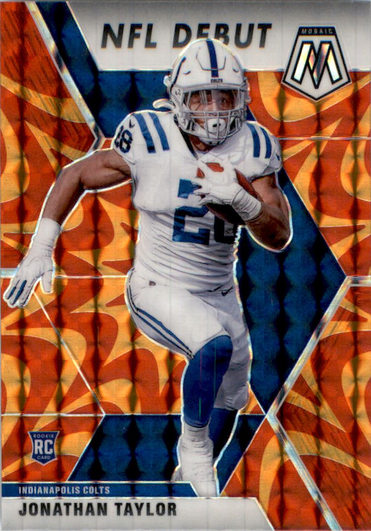 2020 Panini Mosaic Mosaic Reactive Orange #276 Jonathan Taylor DEB