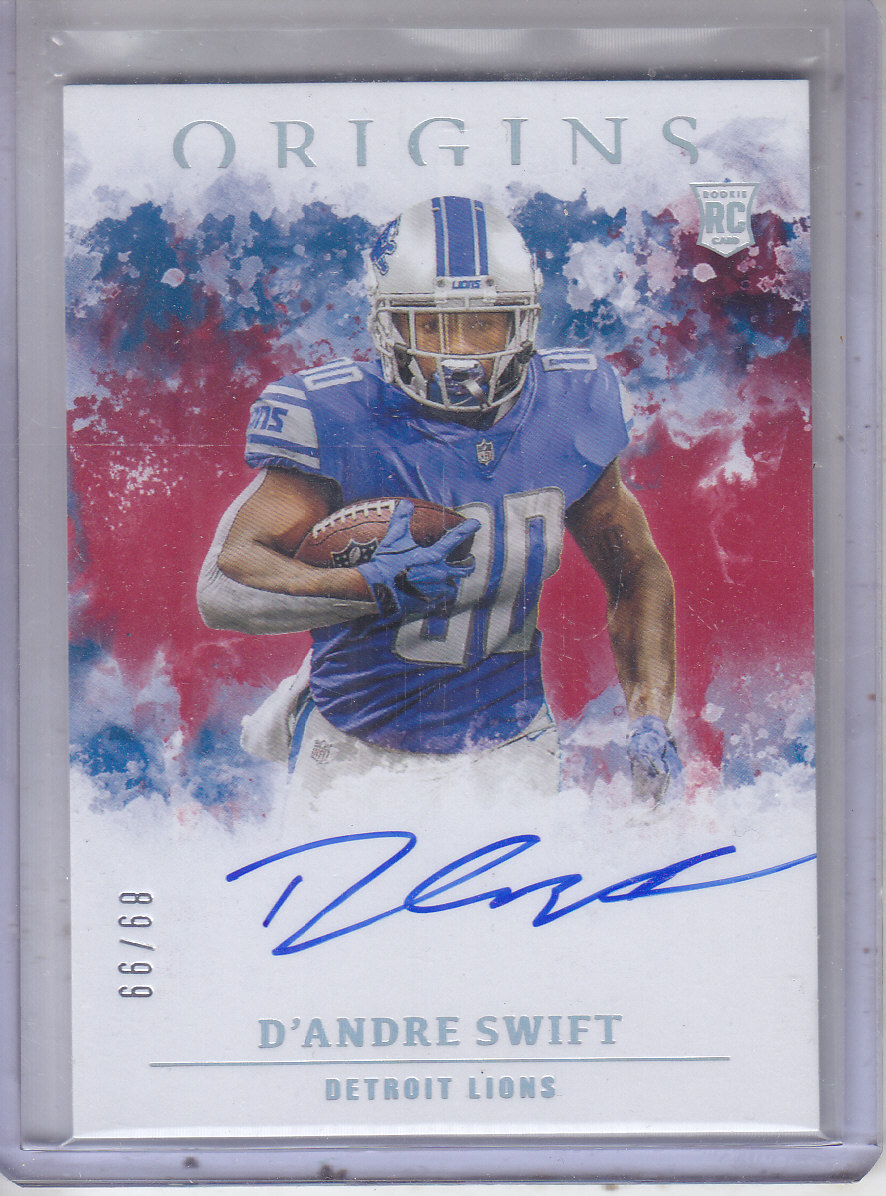 D'Andre Swift Detroit Lions Autographed 8 x 10 Blue Jersey