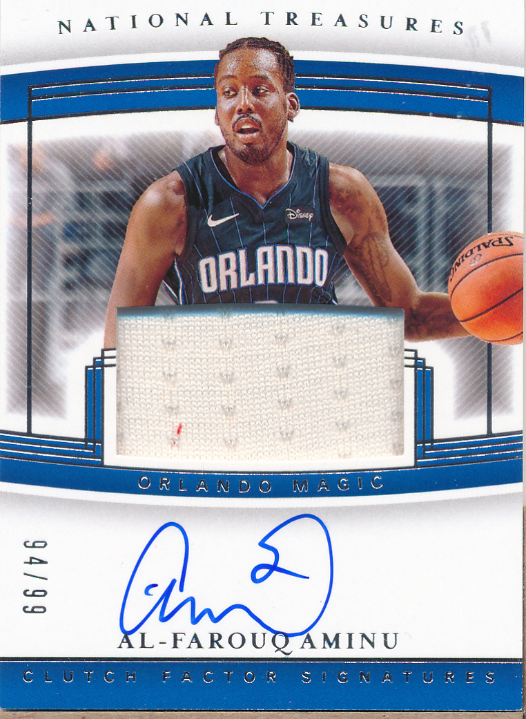 2019-20 Panini National Treasures Clutch Factor Jersey Signatures #35 Al-Farouq Aminu/99