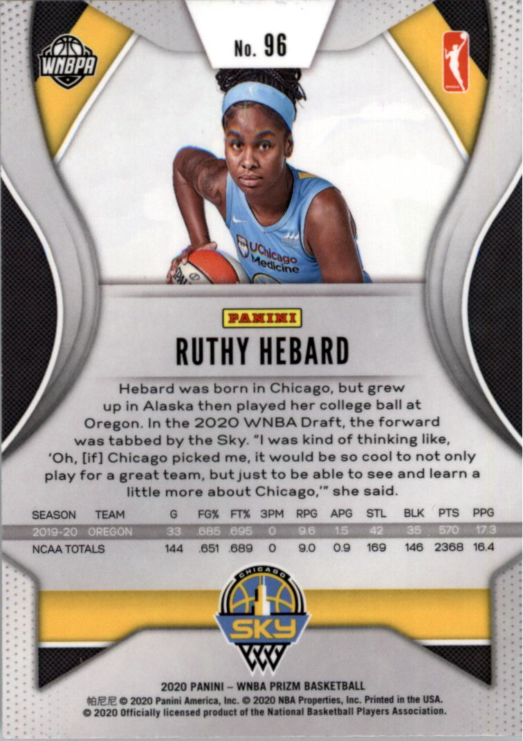 2020 Panini Prizm WNBA #96 Ruthy Hebard back image
