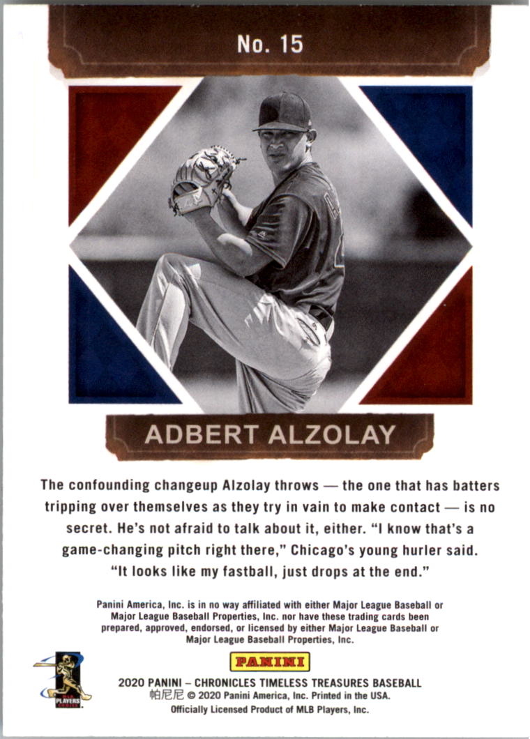 2020 Timeless Treasures #15 Adbert Alzolay RC back image